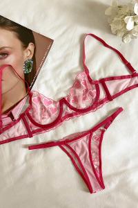 Pink Cotton Fabric Underwire Unsupport 