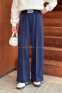 Lamelif Balance Armalı Çımalı Eşofman Altı Lacivert