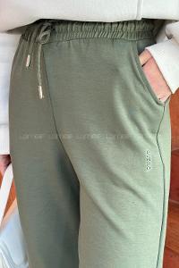 Khaki Elastic Trousers Normal Waist Bottom Tracksuit