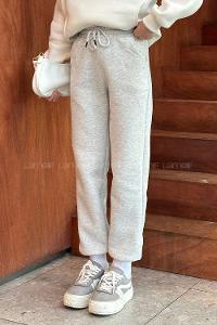 Light Grey Elastic Trousers Elastic Waist Regular Cut Bottom Tracksuit