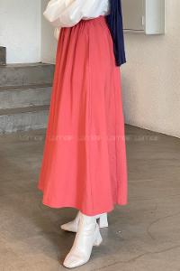 Lamelif Cep Detaylı Keten Etek Kiremit