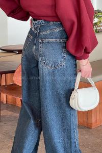 Lamelif Kemer Tokalı Baggy Jean