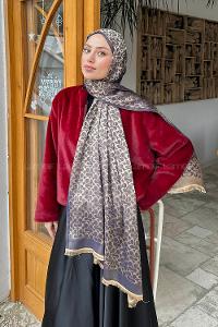 Lamelif C Desen Kaşmir Çift Taraflı Şal Camel