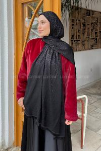Lamelif C Desen Kaşmir Çift Taraflı Şal Siyah