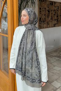 Anatolian Black Cotton Striped Shawl