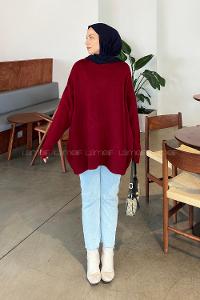 Claret Red Crew Neck Long Arm Jumper