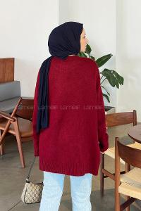 Claret Red Crew Neck Long Arm Jumper