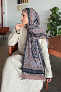 Lamelif Versa Desen Pamuk Şal Soft Kahve Siyah
