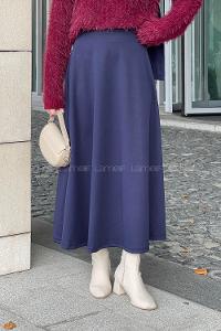 Lamelif Kloş Etek Lacivert