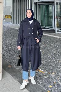 Lamelif Sihirli Trenç Lacivert