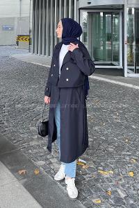 Lamelif Sihirli Trenç Lacivert