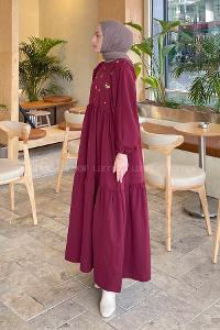 Modalamelif Elica Elbise Bordo