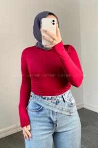 Lamelif Eldiven Detaylı Body Kırmızı