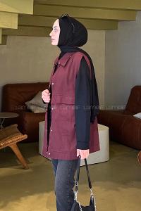 Claret Red Shirt Collar Zero Arm Without Accessories Cotton Unprinted Vest