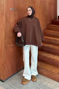 Bitter Brown Crew Neck Long Arm Sweatshirt