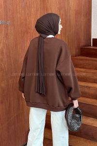 Bitter Brown Crew Neck Long Arm Sweatshirt