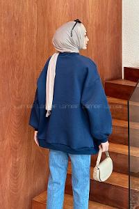 Blue Crew Neck Long Arm Sweatshirt