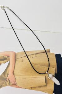 Lamelif Beyaz Kuvars Fil Dişi Kolye