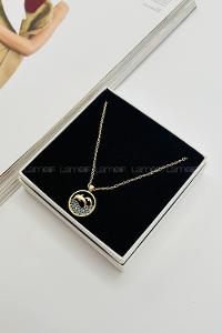 Lamelif Gold Zirkon Taşlı Balık Kolye
