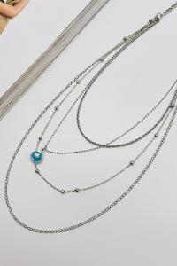 Lamelif Gümüş 4lü İstiridye Charmlı Kolye