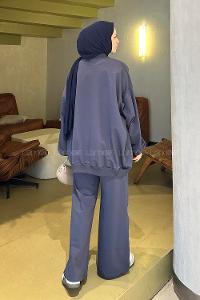 Lamelif Oversize Sweatshirt İkili Tesettür Takım Antrasit