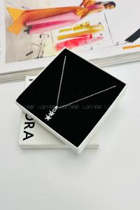 Lamelif Gümüş Kristal Taşlı Zirkon 2 Yıldız Kolye