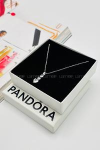 Lamelif Gümüş Kristal Taşlı Zirkon Üç Kalp Kolye