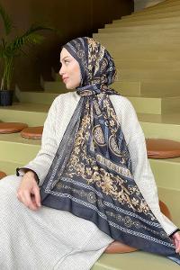 Lamelif Versa Desen Pamuk Şal Siyah