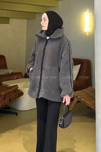 Anthracite Normal Neck Long Arm Coat