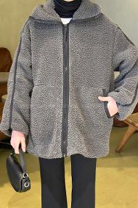 Anthracite Normal Neck Long Arm Coat