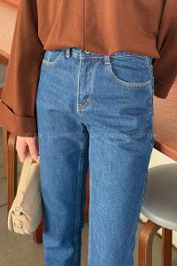 Lamelif Koyu Mavi Mom Jean Pantolon