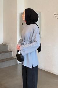 Gray Crew Neck Long Arm Sweatshirt