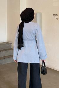 Gray Crew Neck Long Arm Sweatshirt