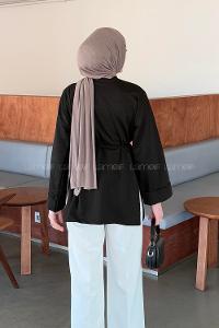 Black Crew Neck Long Arm Sweatshirt