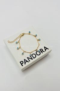 Lamelif Gold Beyaz Sallantılı Nazar Boncuk Zarif Bileklik