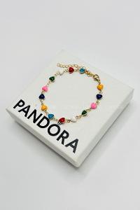 Lamelif Gold Çokrenkli Kalp Zarif Bileklik