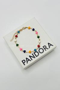 Lamelif Gold Çokrenkli Kalp Zarif Bileklik