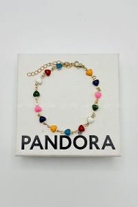 Lamelif Gold Çokrenkli Kalp Zarif Bileklik