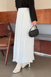 Lamelif Kraşlı Tesettür Etek Beyaz