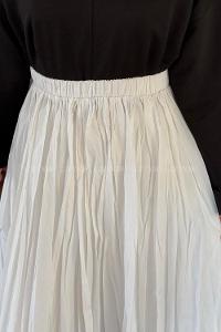 Lamelif Kraşlı Tesettür Etek Beyaz