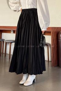 Lamelif Kraşlı Tesettür Etek Siyah