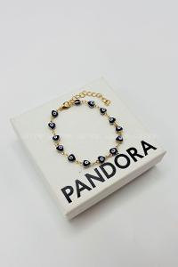 Lamelif Lacivert Kalp Nazar Boncuklu Zarif Bileklik