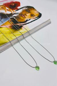 Lamelif Yeşil Kristal Kalp Kolye