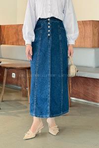Dark Blue Denim Straight Skirt Skirt