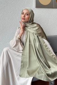 Mint Green Cotton Fabric Straight Shawl