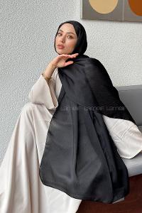 Black Cotton Fabric Straight Shawl