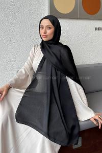 Black Cotton Fabric Straight Shawl