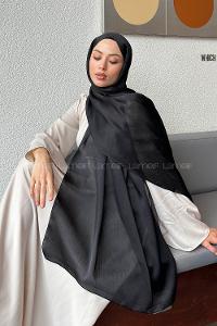 Black Cotton Fabric Straight Shawl