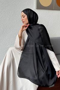 Black Cotton Fabric Straight Shawl