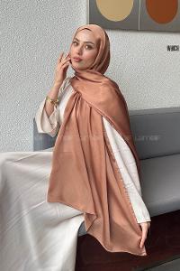 Brown With Milk Cotton Fabric Straight Shawl